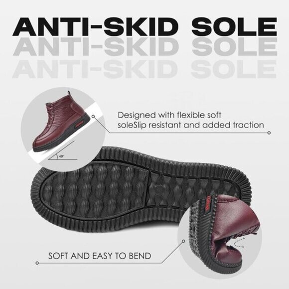 Women's Winter New Fleece Thickened Warm Soft Bottom Cotton Boots Waterproof . - Picture 4 of 5